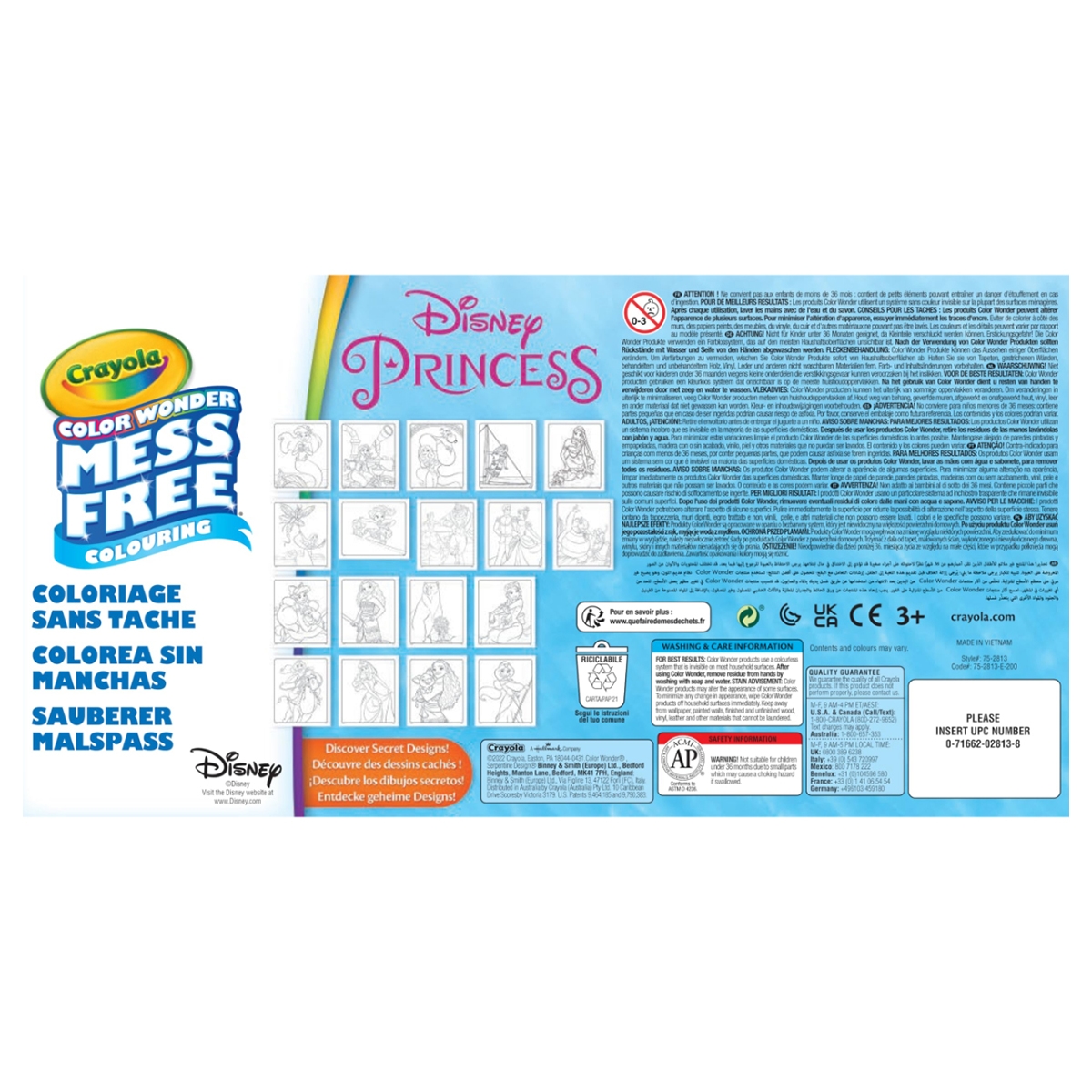 Crayola Disney Princess Color Wonder Assorted Coloring Book and Markers Set Unisex, 3-4 Years