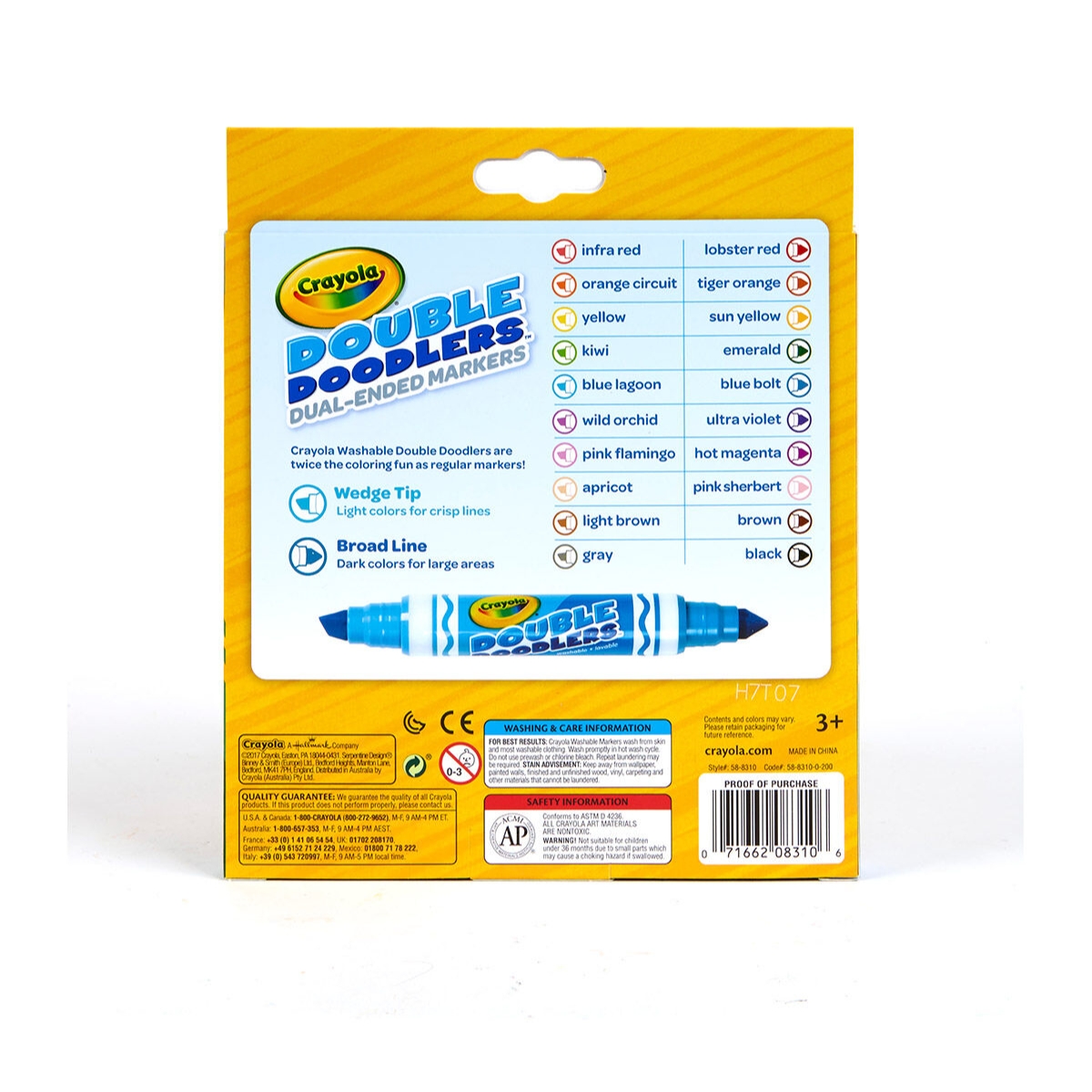 كرايولا ماركرز برأس مزدوج للجنسين، 3-4 سنوات، مجموعة من 10