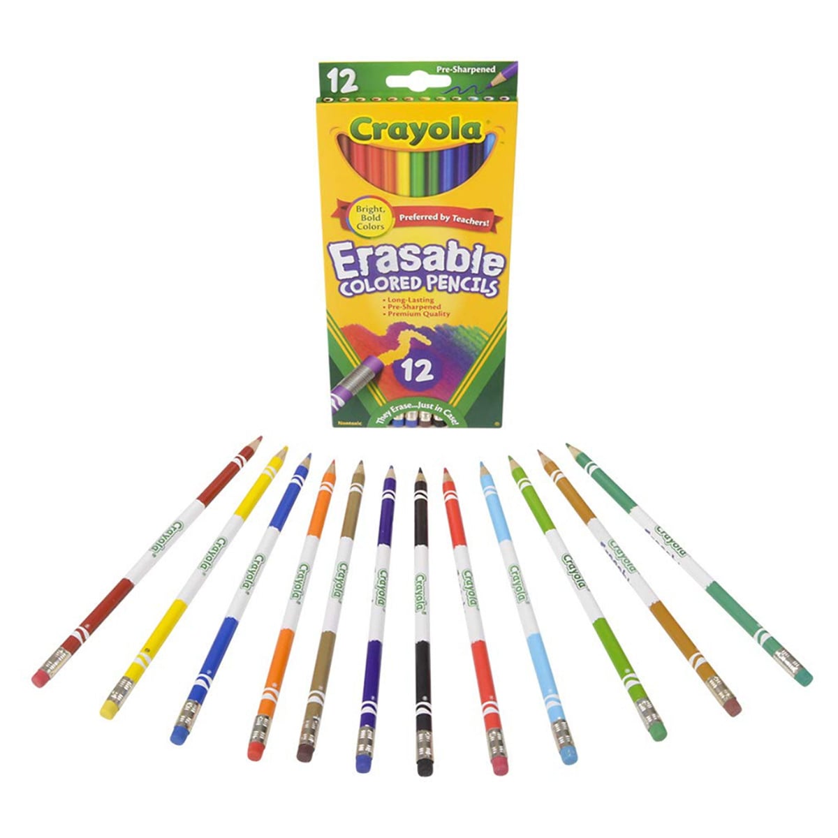 Crayola Erasable Coloured Pencils Unisex, 5-7 Years, Pack of 12