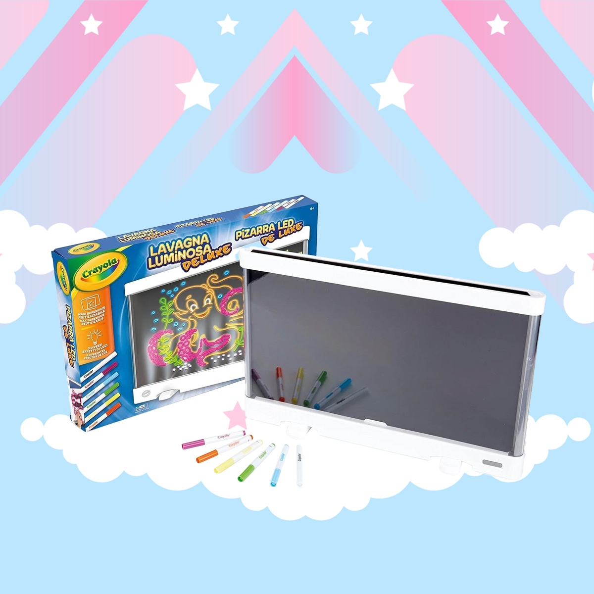 Crayola Erasable Magic Board with LED Lights Unisex, 5-7 Years
