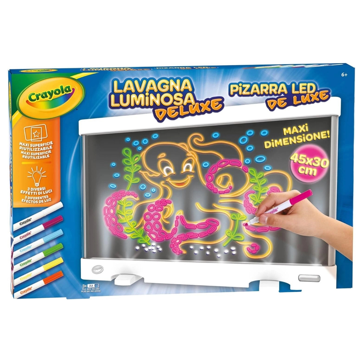 Crayola Erasable Magic Board with LED Lights Unisex, 5-7 Years
