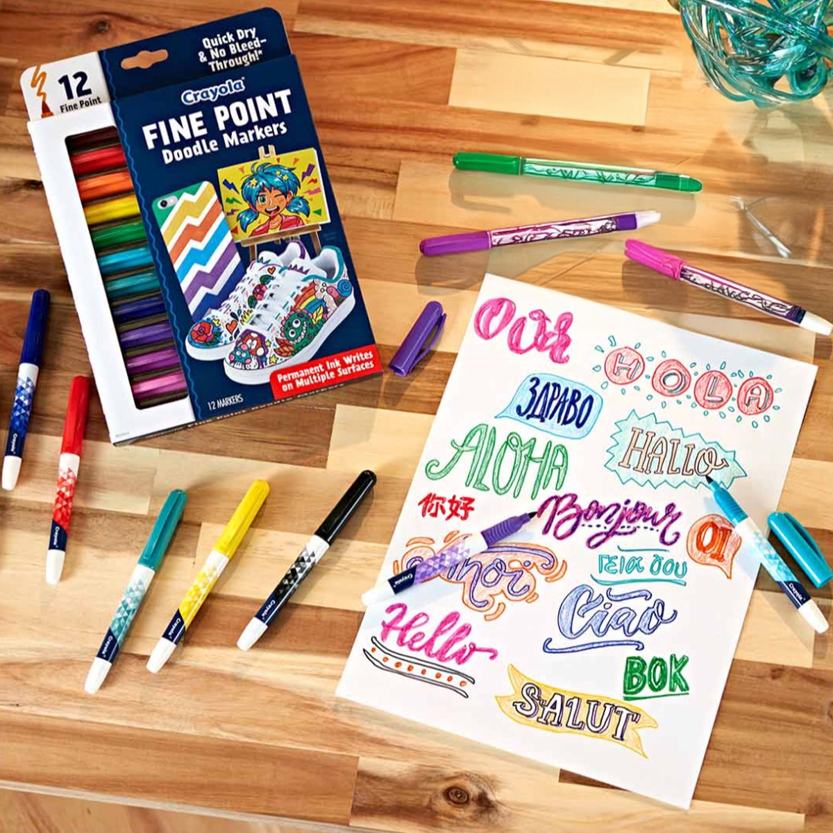 Crayola Fine Point Doodle Markers Unisex, 8-10 Years, Pack of 12