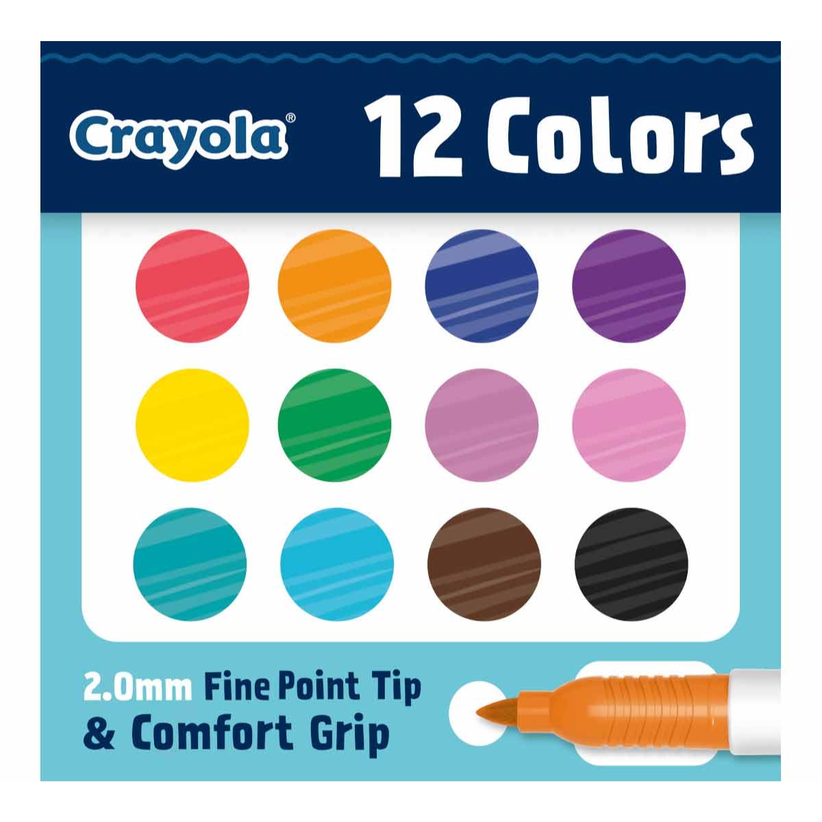 Crayola Fine Point Doodle Markers Unisex, 8-10 Years, Pack of 12