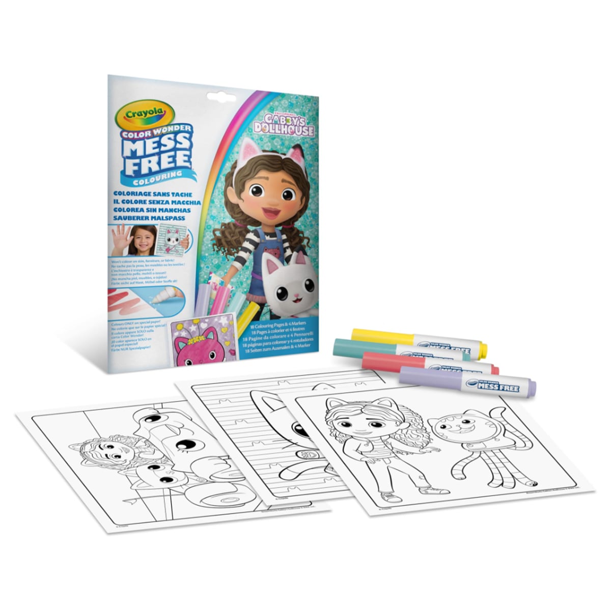 Crayola Gabby's Dollhouse Color Wonder Coloring Book & Markers Set Unisex, 3-4 Years