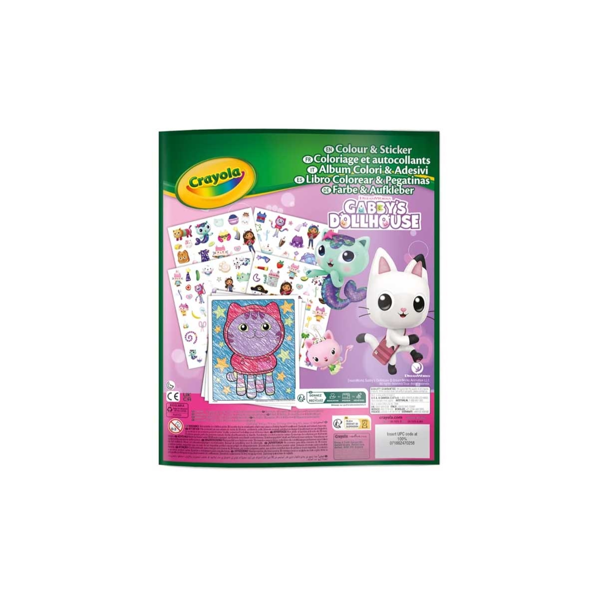 مجموعة ألوان وملصقات بيت الدمى من كرايولا غابي، للجنسين، 3-4 سنوات