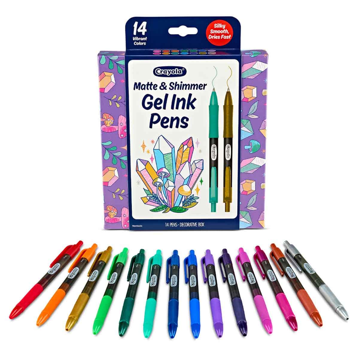 Crayola Gel Ink Matte & Shimmer Pen Marker Set Unisex, 8-10 Years