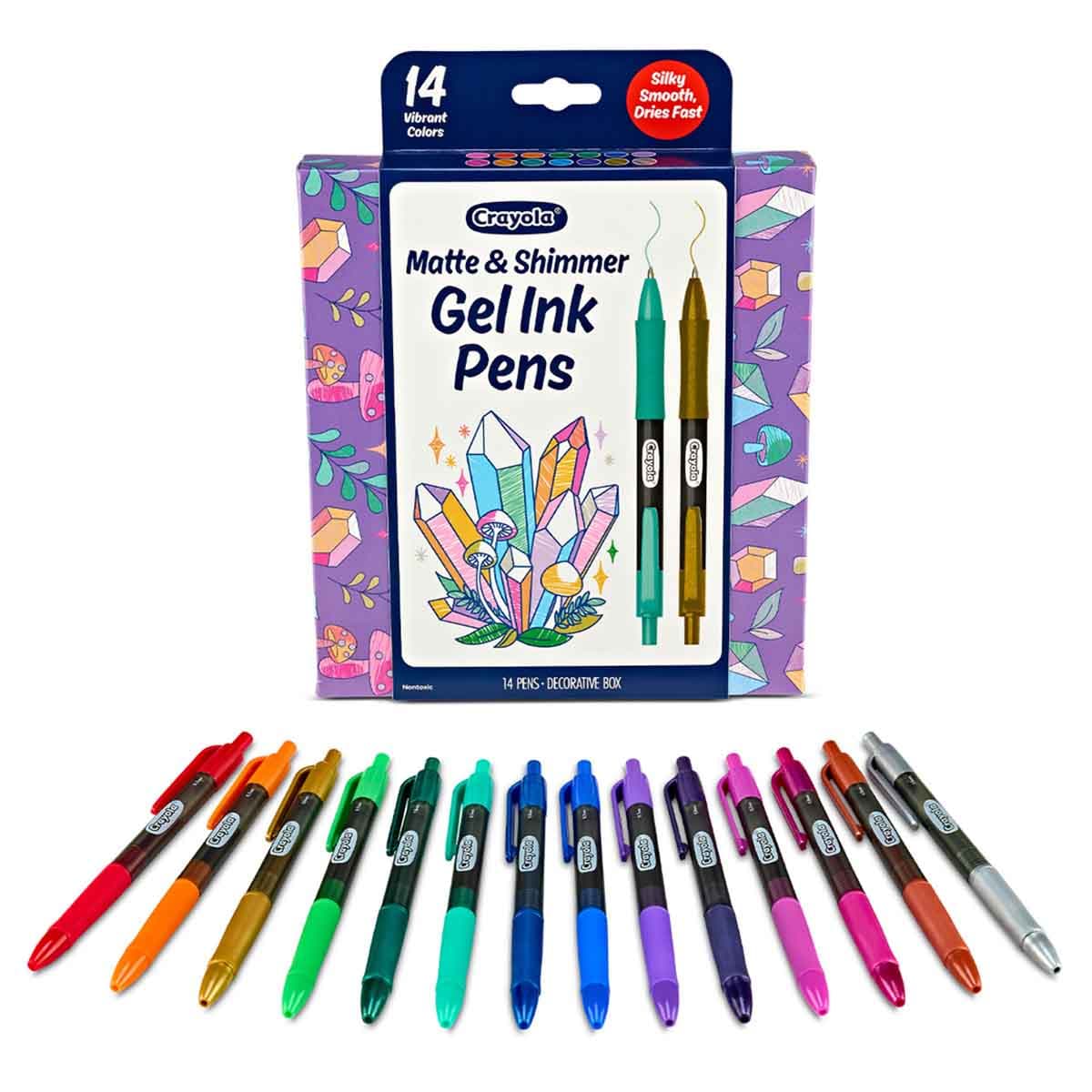 Crayola Gel Ink Matte & Shimmer Pen Marker Set Unisex, 8-10 Years