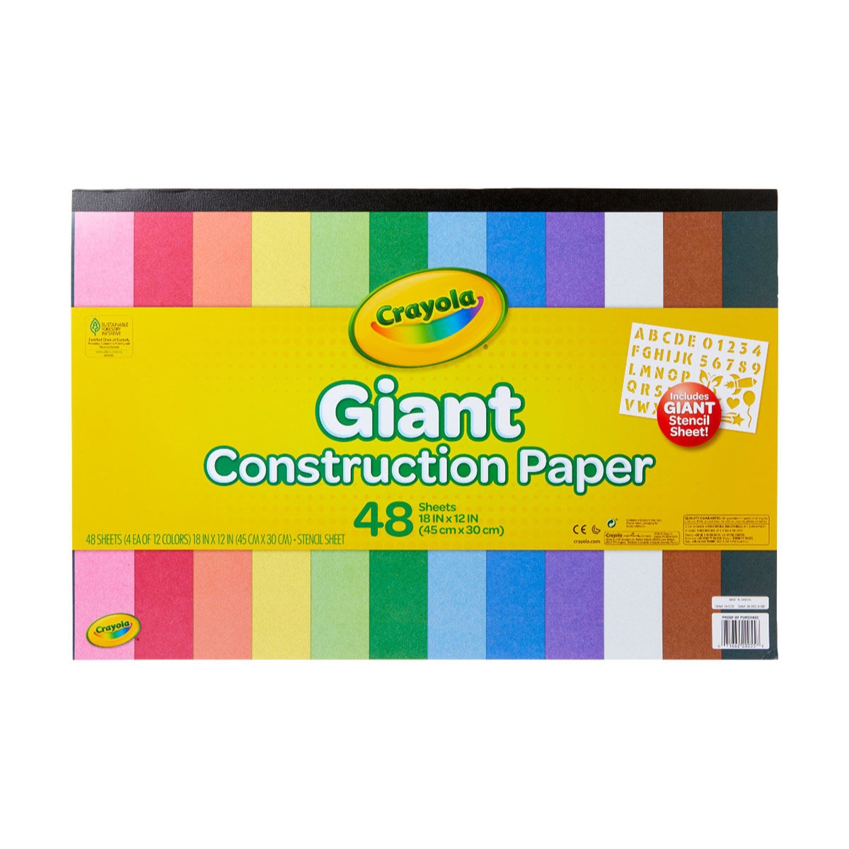 كرايولا ورق إنشاء عملاق للجنسين، 3-4 سنوات، مجموعة من 48