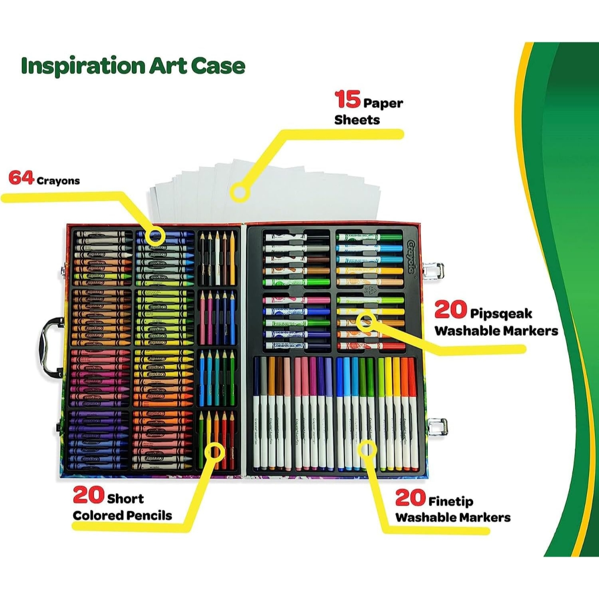 Crayola Inspiration Art Case with Crayons Unisex, 3-4 Years, Pack of 140