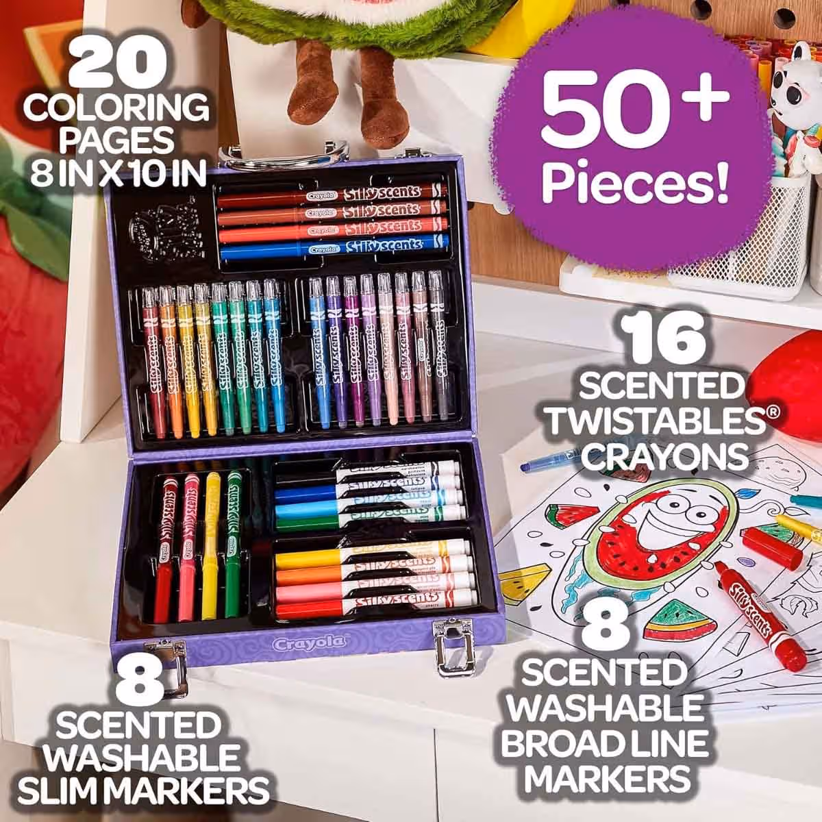 Crayola Large & Ultra-Clean Crayons with Sticker Book & Art Case Bundle Pack Unisex, 3-4 Years