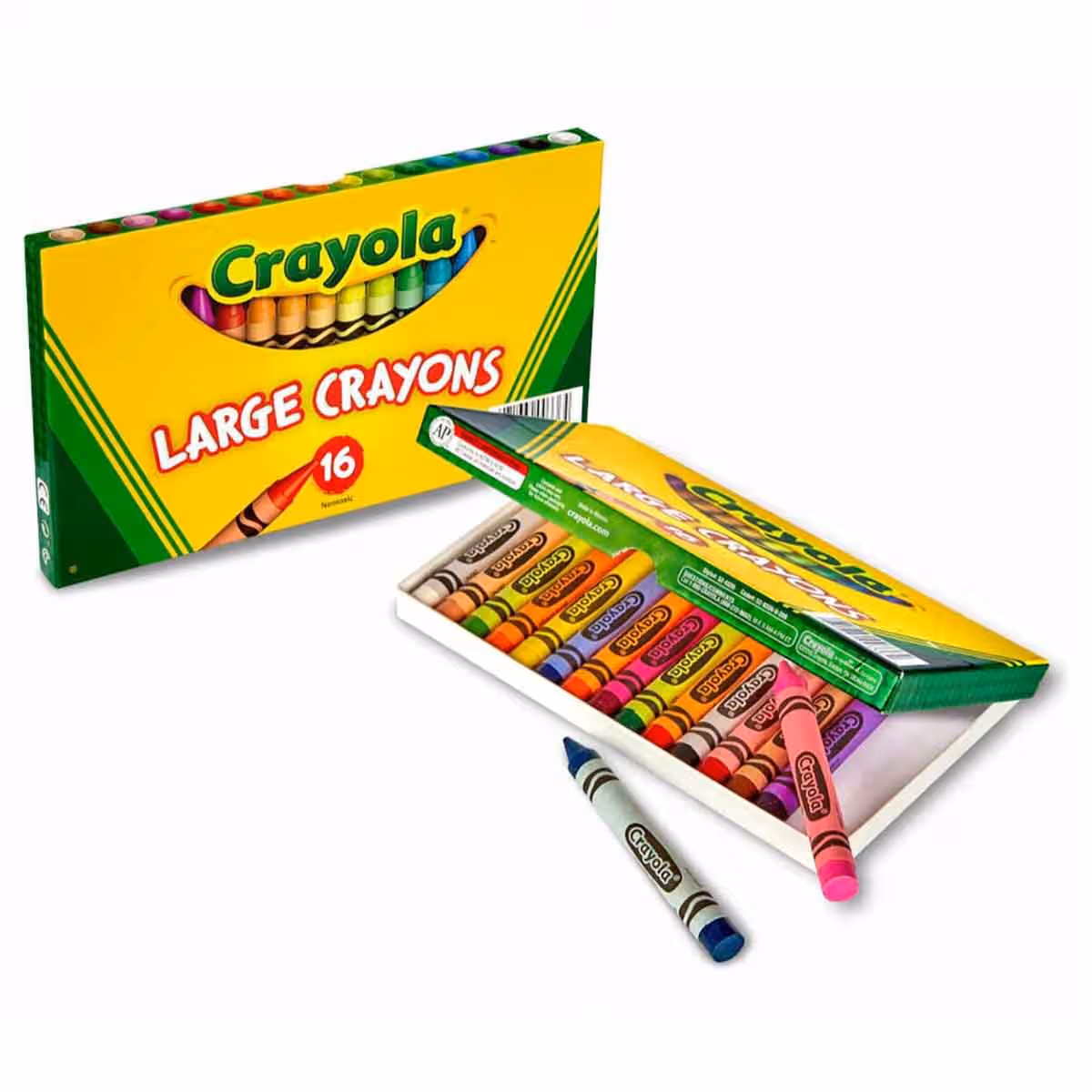Crayola Large & Ultra-Clean Crayons with Sticker Book & Art Case Bundle Pack Unisex, 3-4 Years