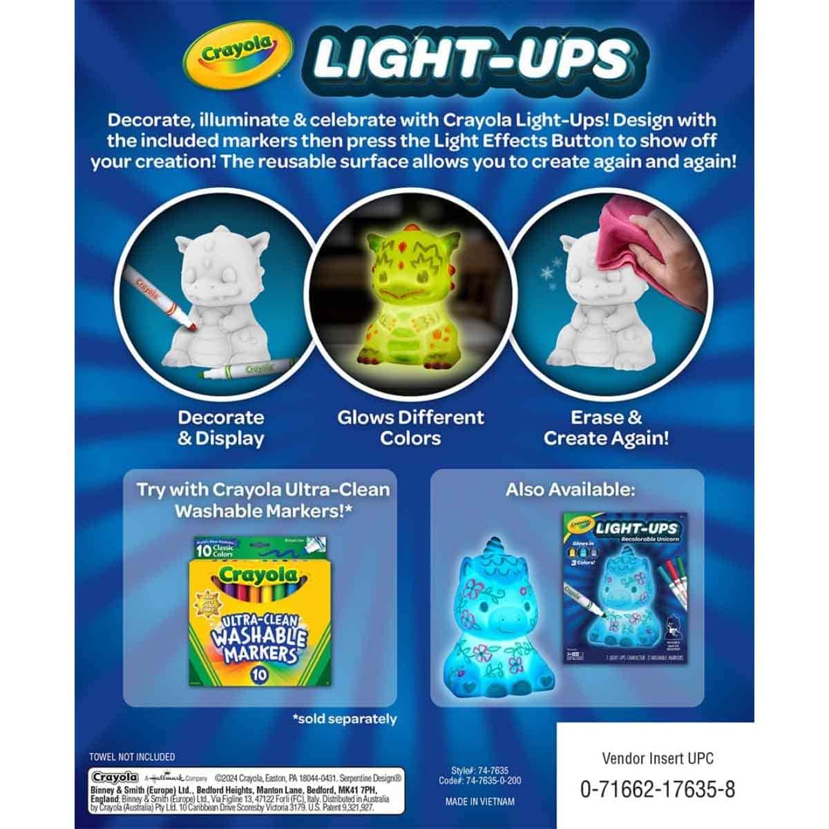 Crayola Light Ups - Glow in The Dark Dragon Playset Unisex, 5-7 Years