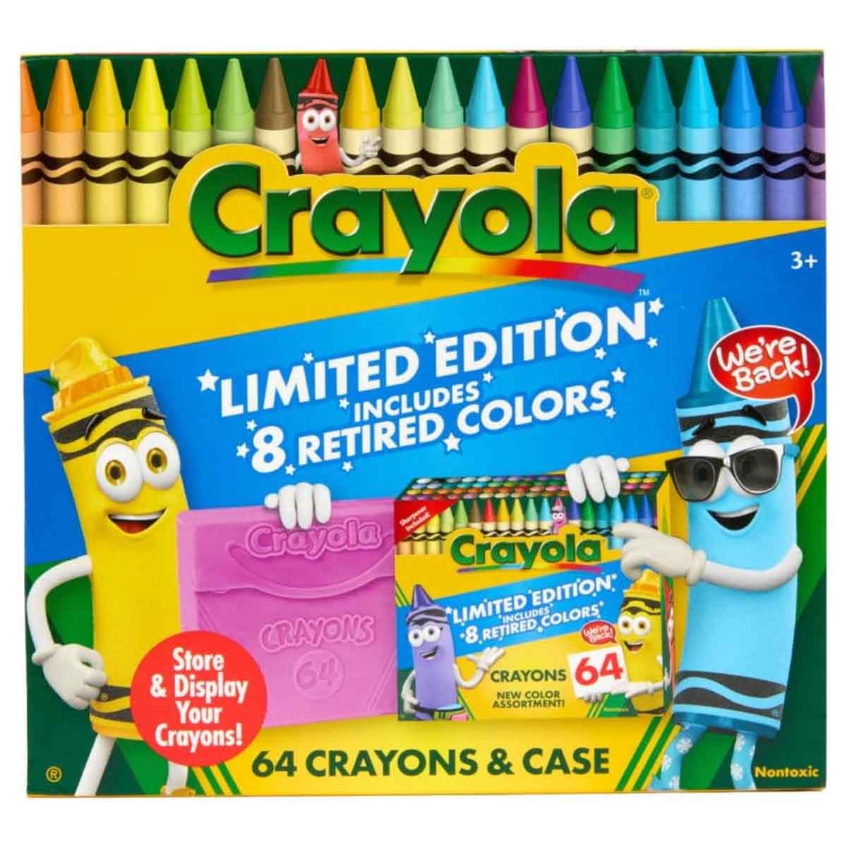 Crayola Limited Edition 8 Retired Colors Crayons & Plastic Case Unisex, 3-4 Years, Pack of 64