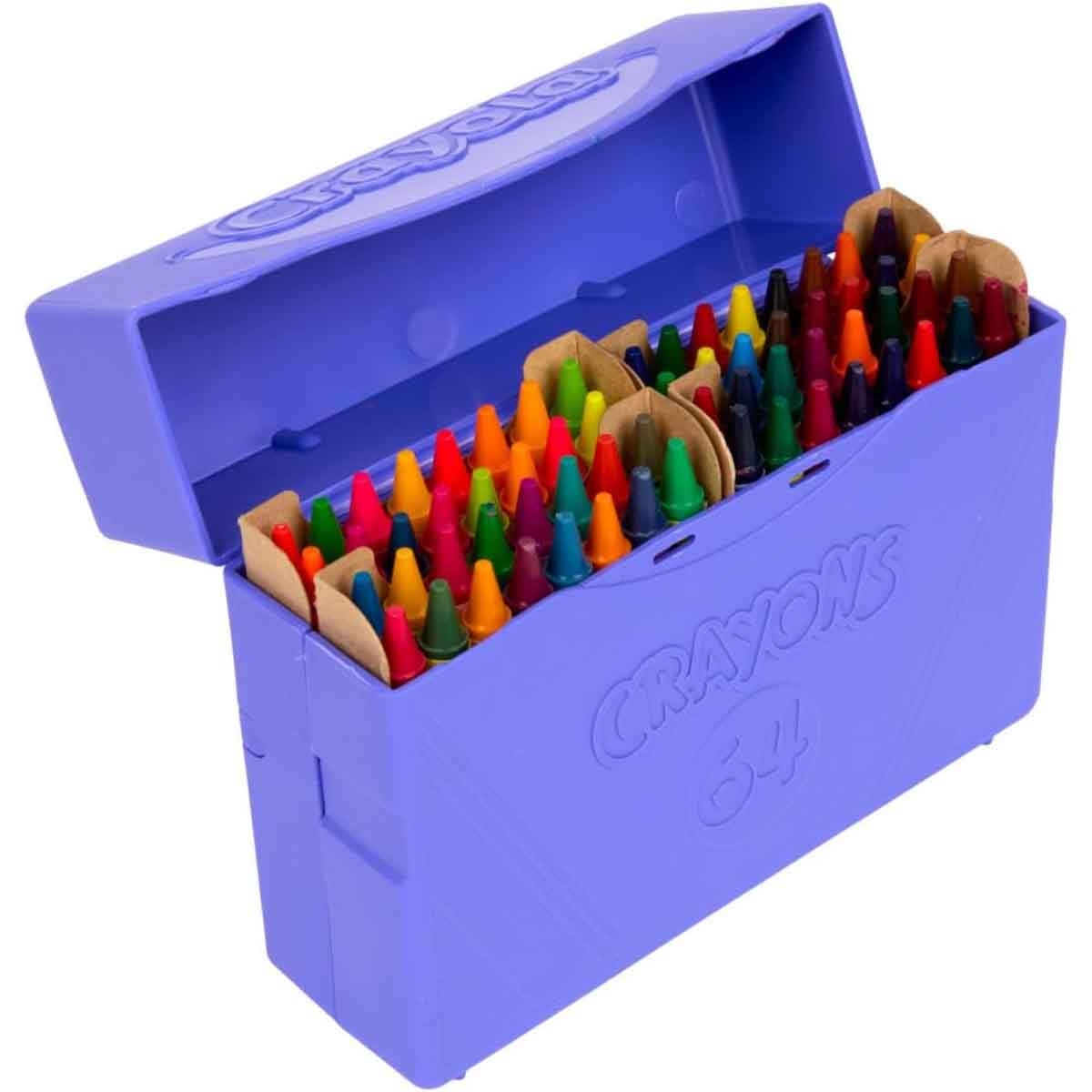 كرايولا شمع تلوين اصدار محدود 8 الوان متوقفة مع علبة بلاستيك، للجنسين، 3-4 سنوات، مجموعة 64