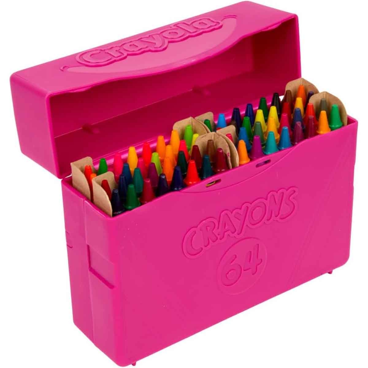 كرايولا شمع تلوين اصدار محدود 8 الوان متوقفة مع علبة بلاستيك، للجنسين، 3-4 سنوات، مجموعة 64