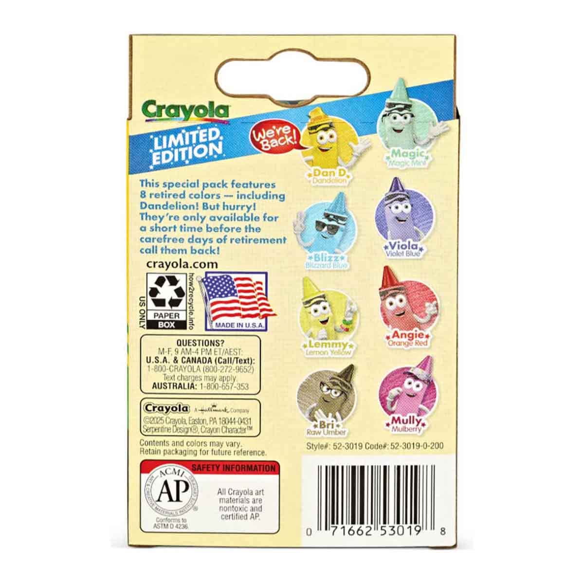 Crayola Limited Edition Crayons Unisex, 3-4 Years, Pack of 8