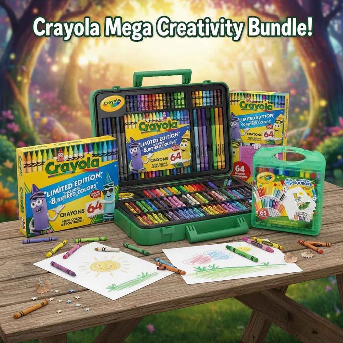 Crayola Limited Edition Crayons with Imagination Art Set & Drawing Set Bundle Pack Unisex, 5-7 Years