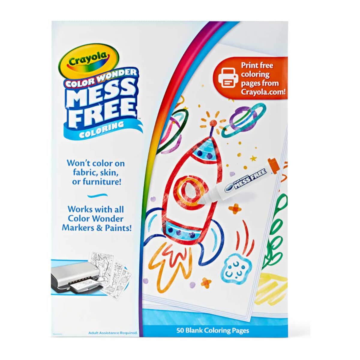 كرايولا صفحات تلوين فارغة خالية من الفوضى للجنسين، 3-4 سنوات، مجموعة من 50