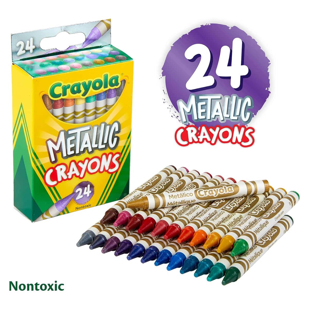 Crayola CRA5288150000 Metallic Crayons Unisex, 3-4 Years, Pack of 24