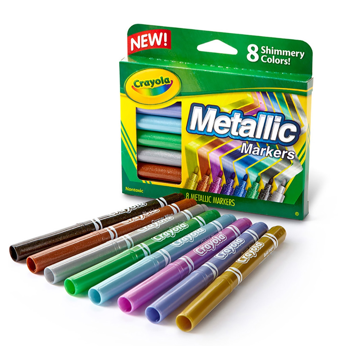 Crayola Metallic Markers Unisex, 3-4 Years, Pack of 8