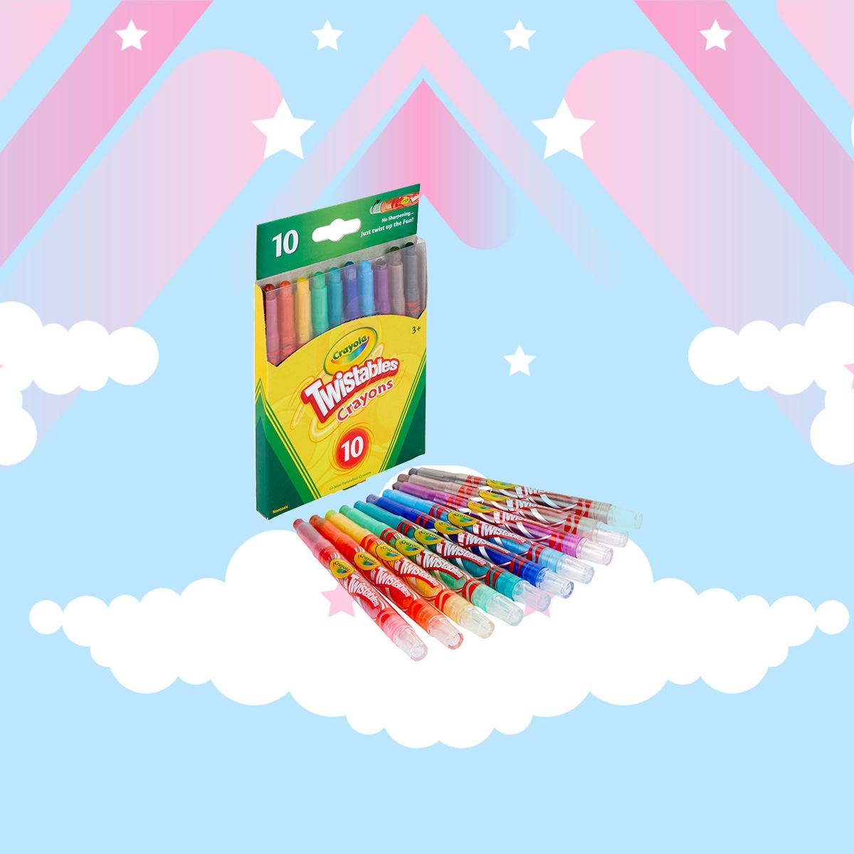Crayola Mini Twistables Crayons Unisex, 3-4 Years, Pack of 10