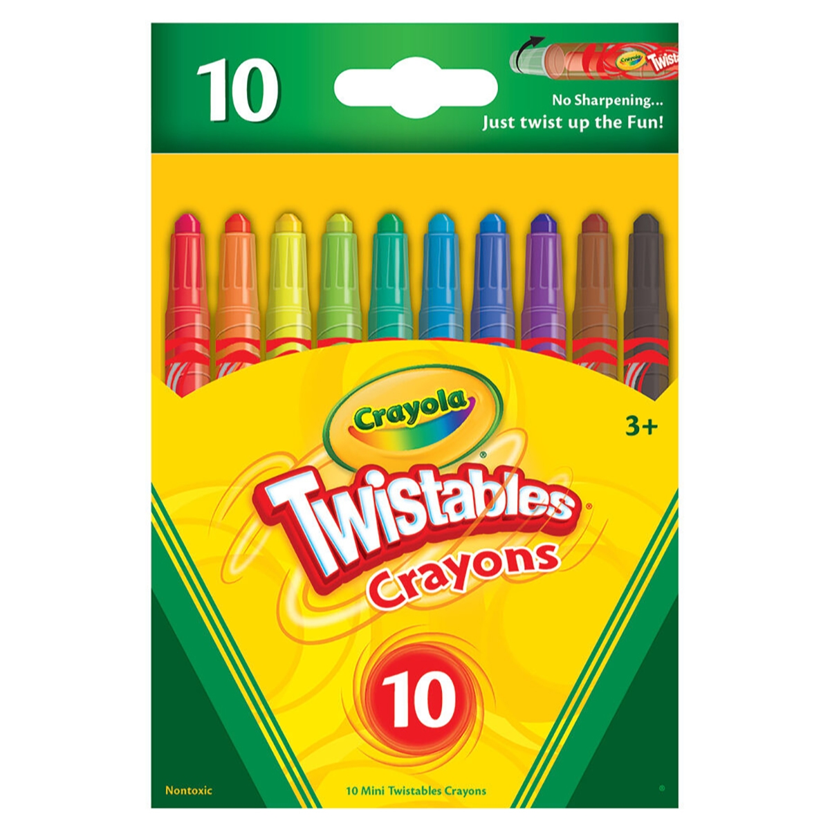 Crayola Mini Twistables Crayons Unisex, 3-4 Years, Pack of 10