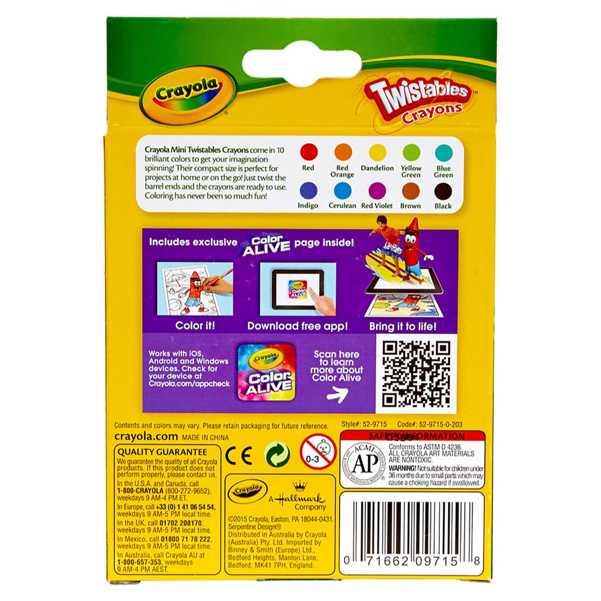 Crayola Mini Twistables Crayons Unisex, 3-4 Years, Pack of 10