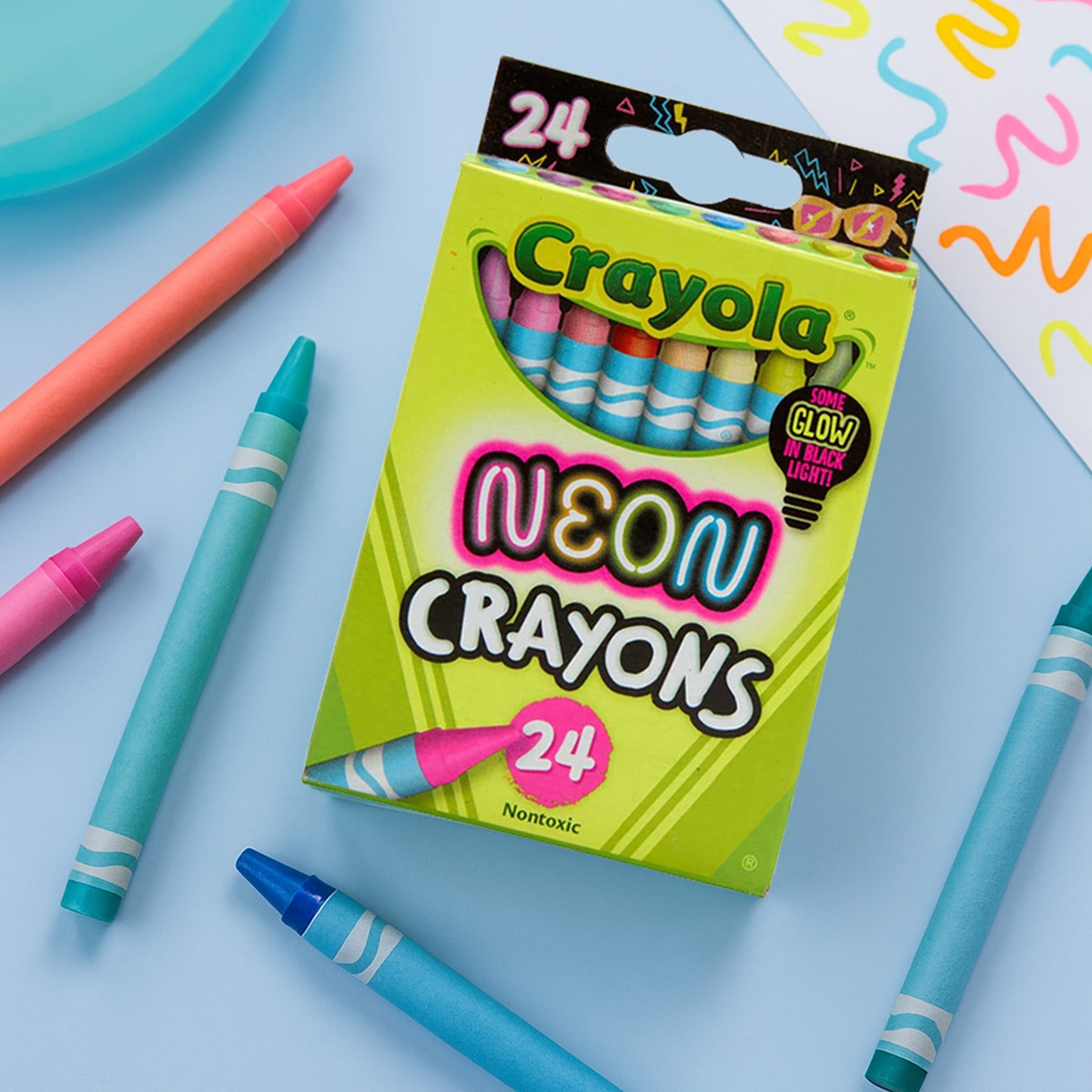 Crayola 5229980000 Neon Crayons Unisex, 3-4 Years, Pack of 24