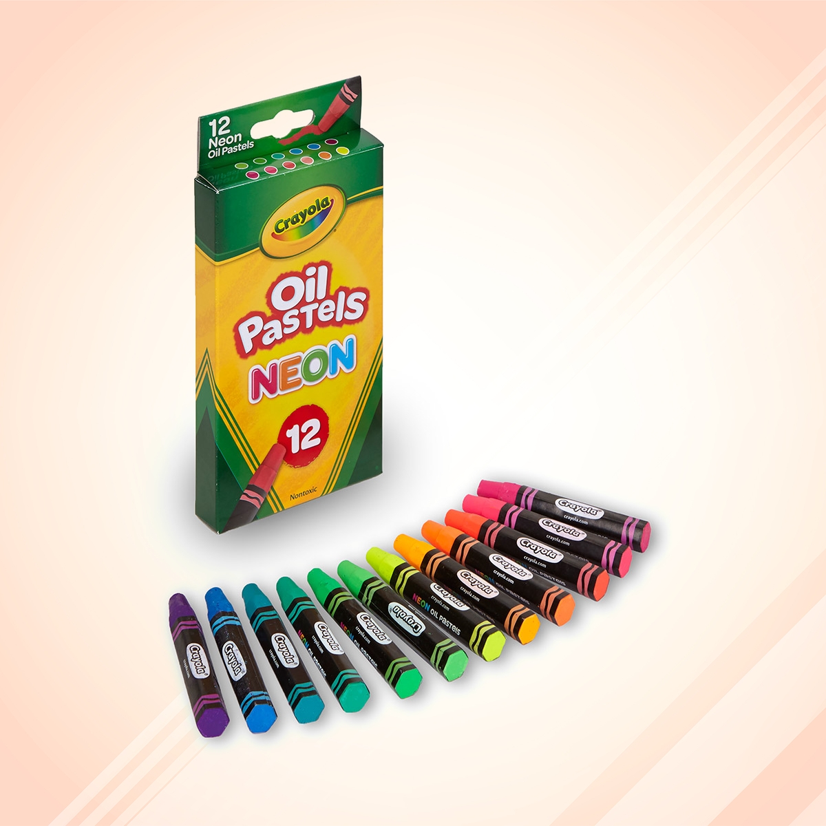 كرايولا ألوان زيتية نيـون للجنسين، 5-7 سنوات، مجموعة من 12