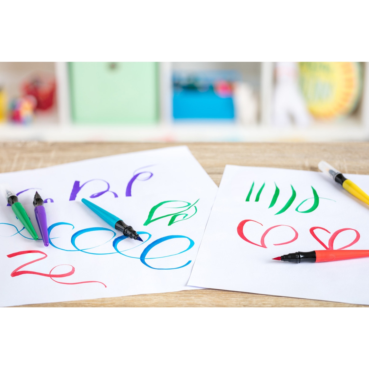 Crayola No Drip Washable Paint Brush Pens Unisex, 3-4 Years, Pack of 40