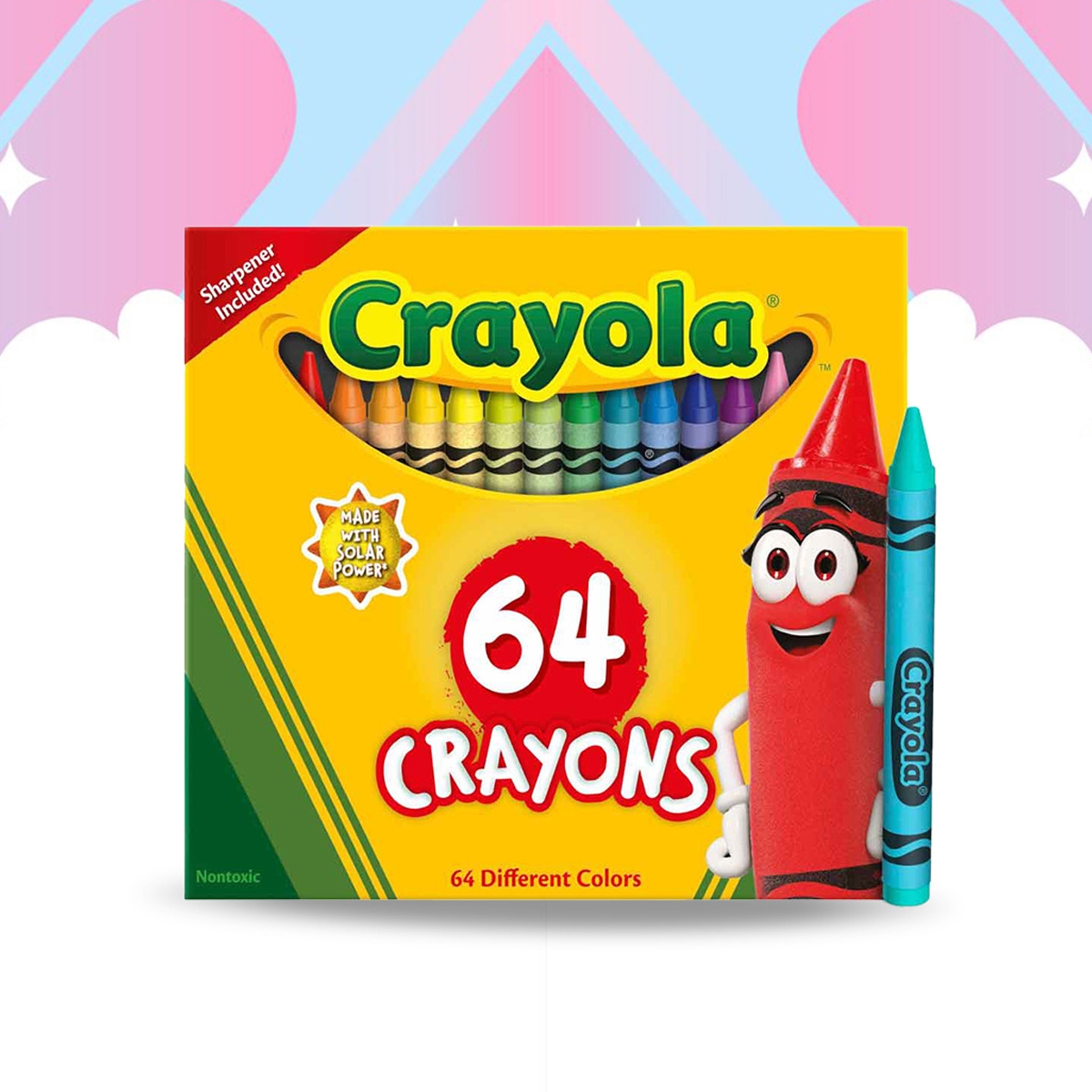 كريولا أقلام تلوين غير قابلة للتثبيت للجنسين، 3-4 سنوات، مجموعة من 64