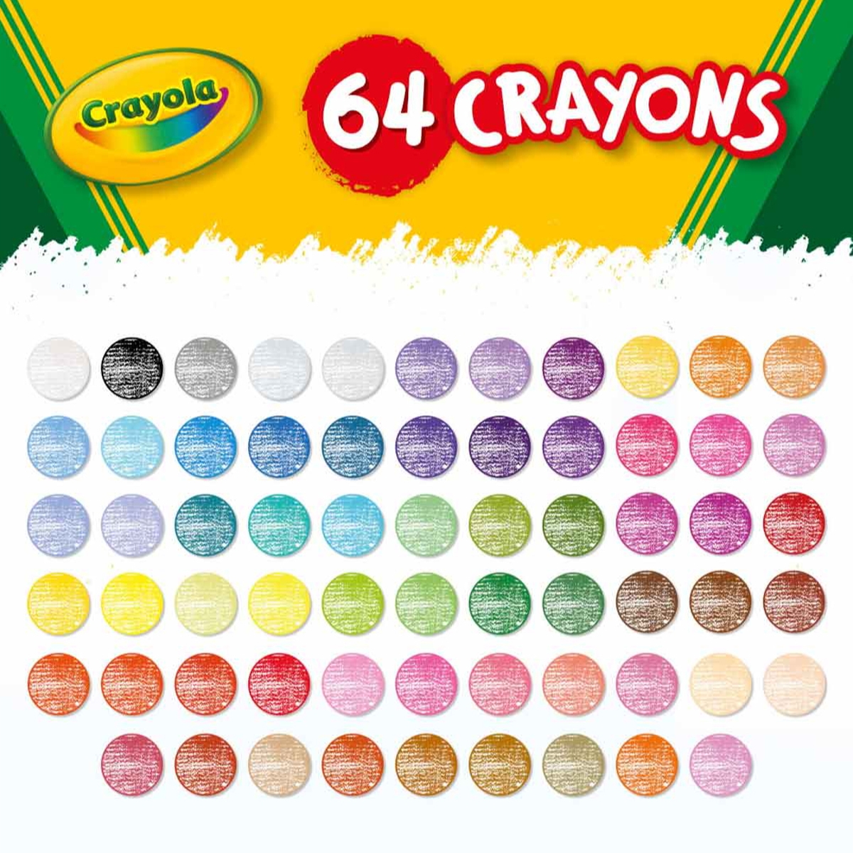 كريولا أقلام تلوين غير قابلة للتثبيت للجنسين، 3-4 سنوات، مجموعة من 64