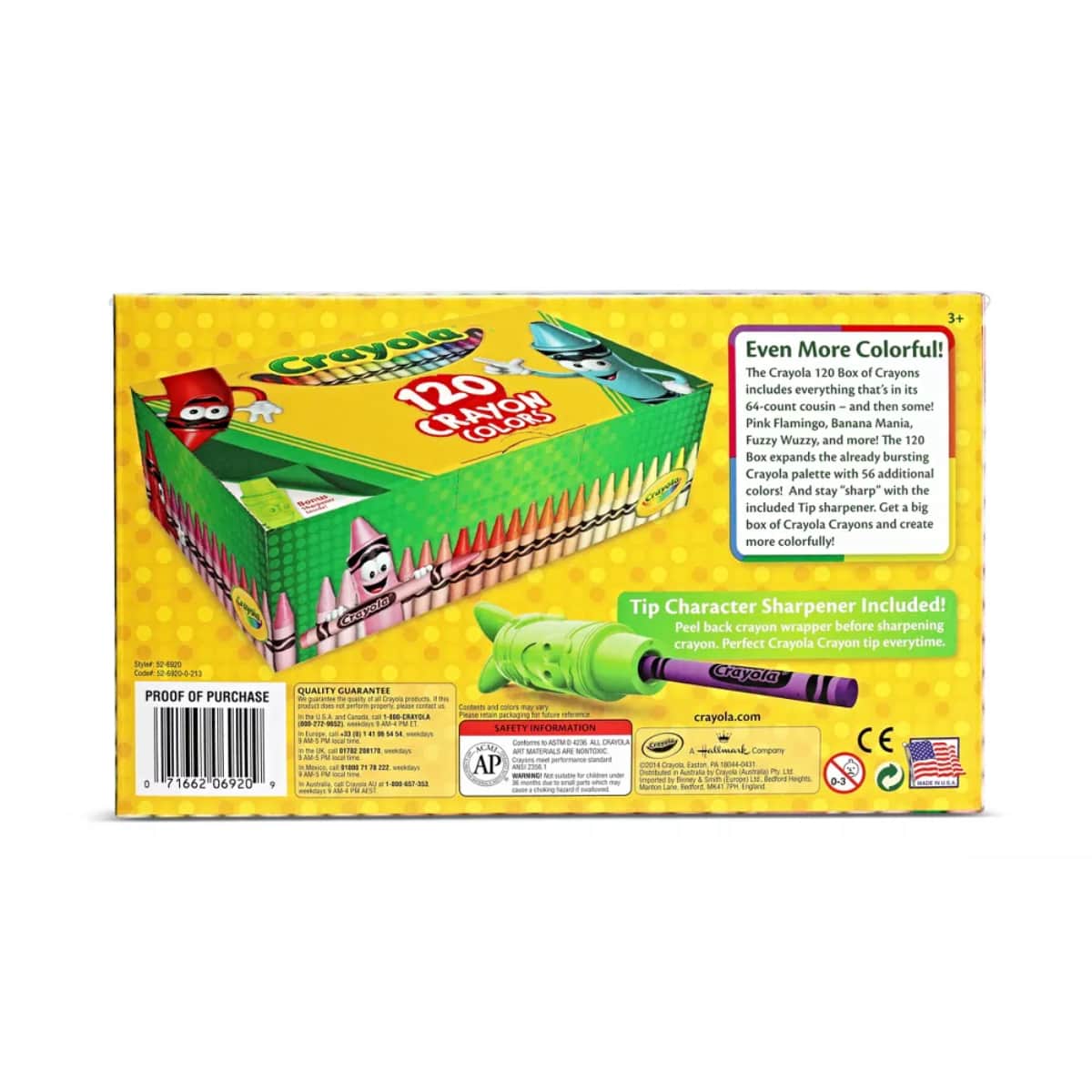 Crayola Non-Toxic Crayons Unisex, 5-7 Years, Pack of 120