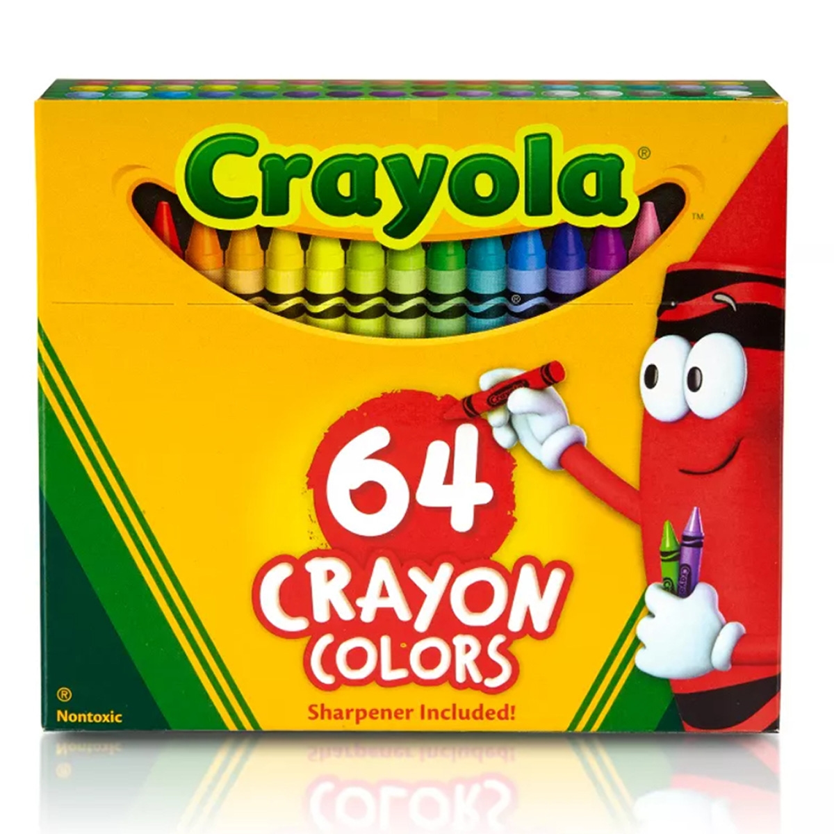 Crayola Non-Toxic Crayons with Sharpener Unisex, 3-4 Years, Pack of 64