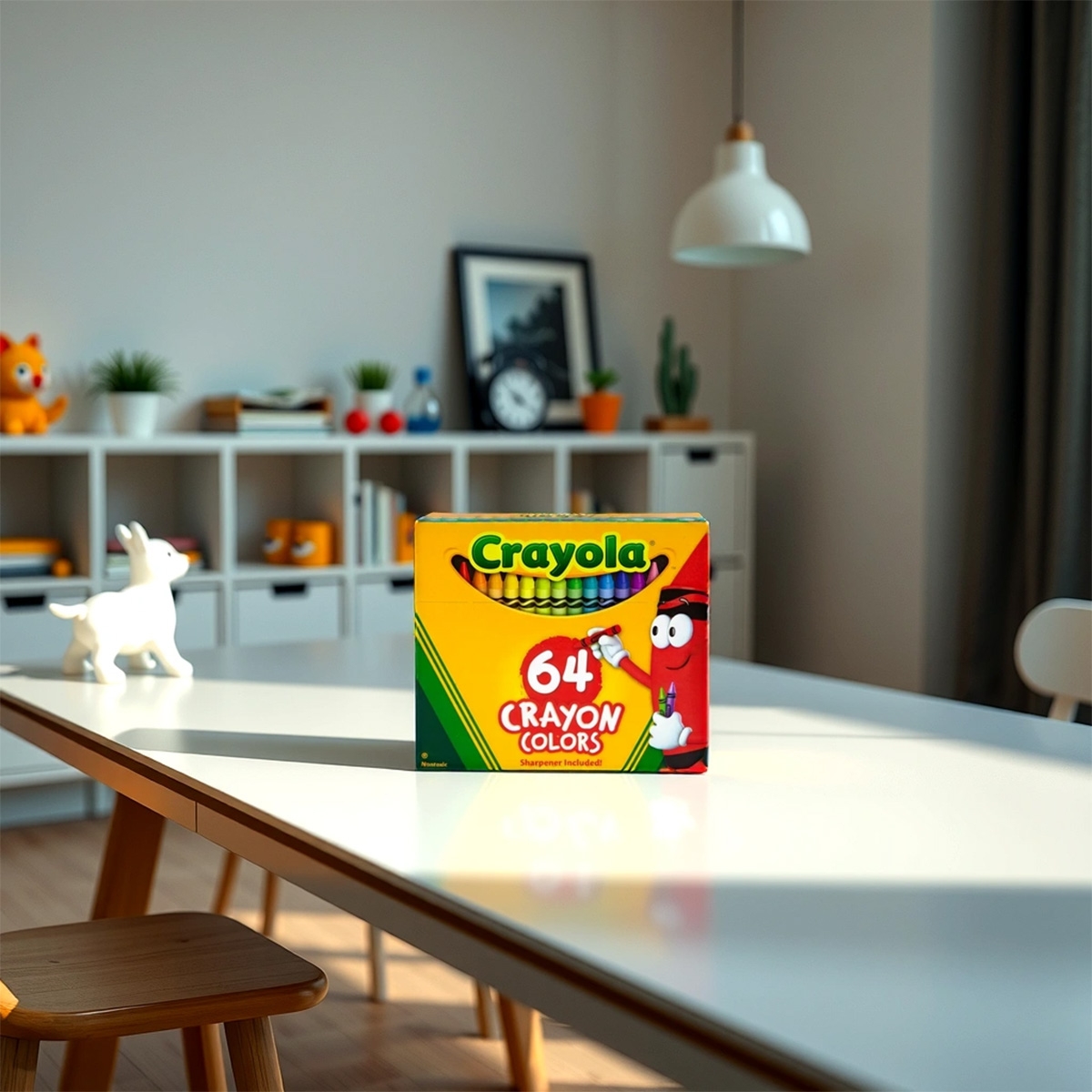 Crayola Non-Toxic Crayons with Sharpener Unisex, 3-4 Years, Pack of 64