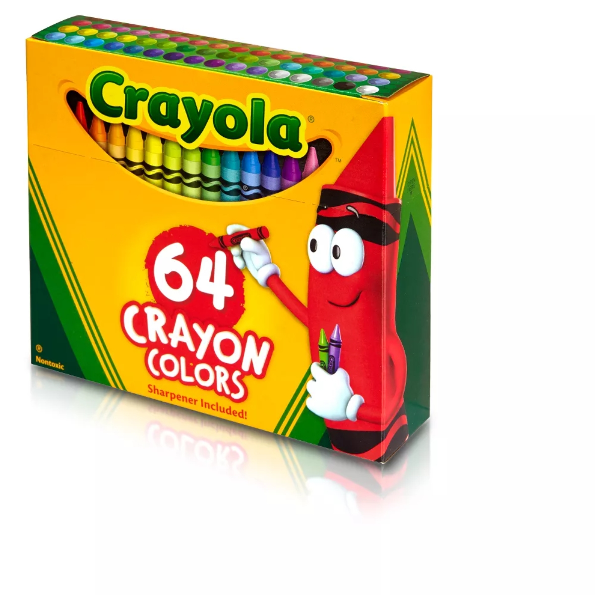 Crayola Non-Toxic Crayons with Sharpener Unisex, 3-4 Years, Pack of 64
