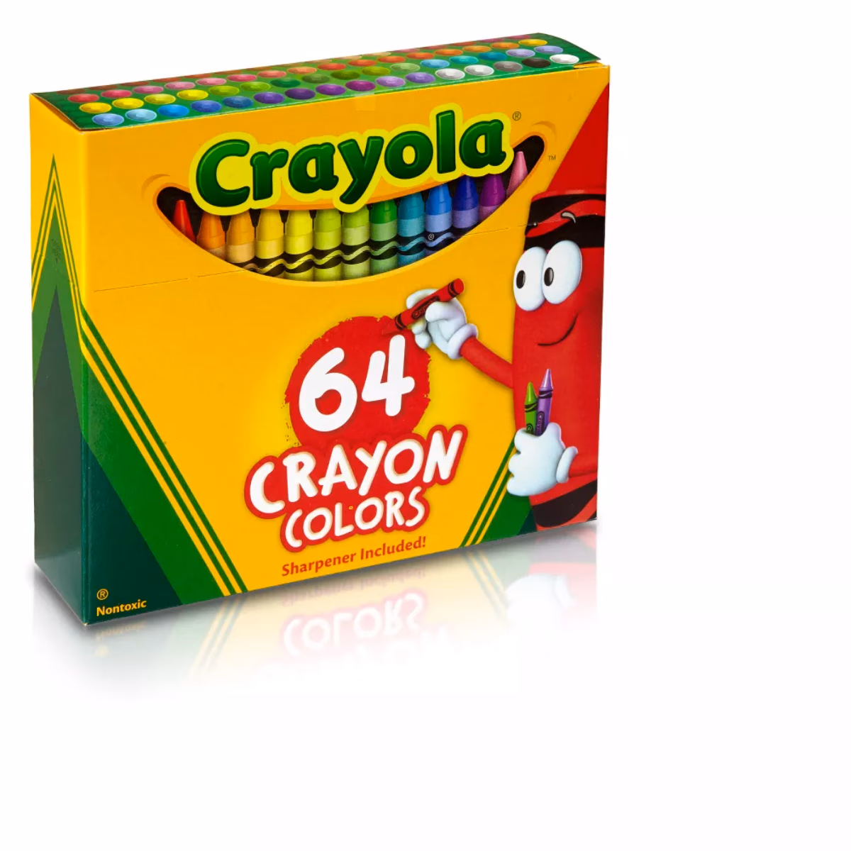 Crayola Non-Toxic Crayons with Sharpener Unisex, 3-4 Years, Pack of 64