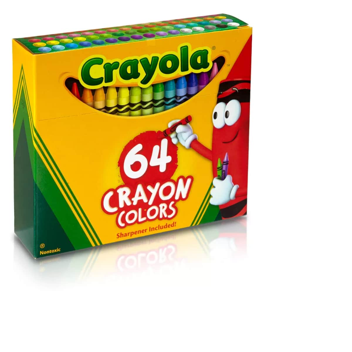 Crayola Non-Toxic Crayons with Sharpener Unisex, 3-4 Years, Pack of 64