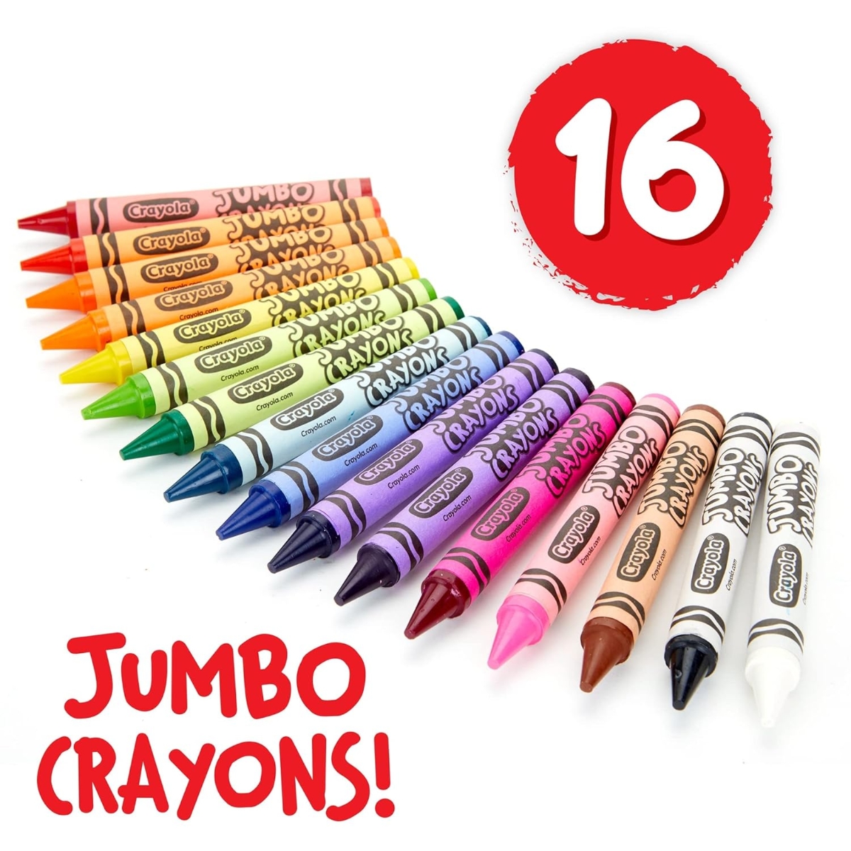 Crayola Non-Toxic Jumbo Crayons Unisex, 3-4 Years, Pack of 16