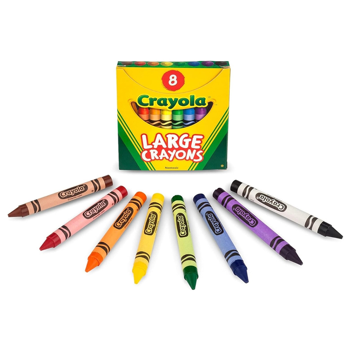 كرايولا علبة من 8 أقلام شمعية كبيرة غير سامة للجنسين، 3-4 سنوات