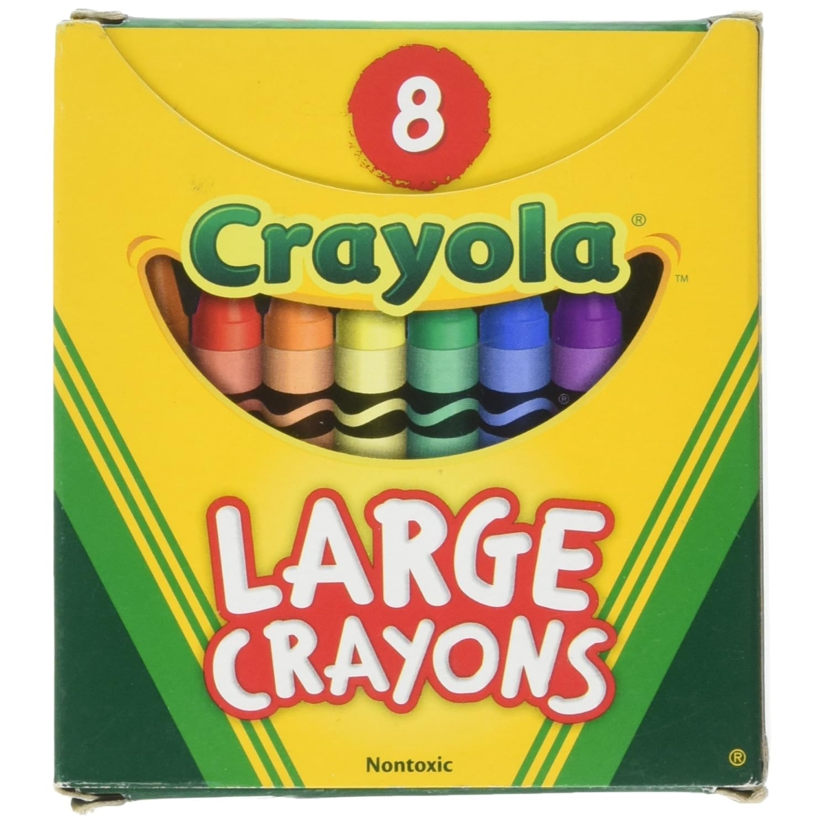 كرايولا علبة من 8 أقلام شمعية كبيرة غير سامة للجنسين، 3-4 سنوات