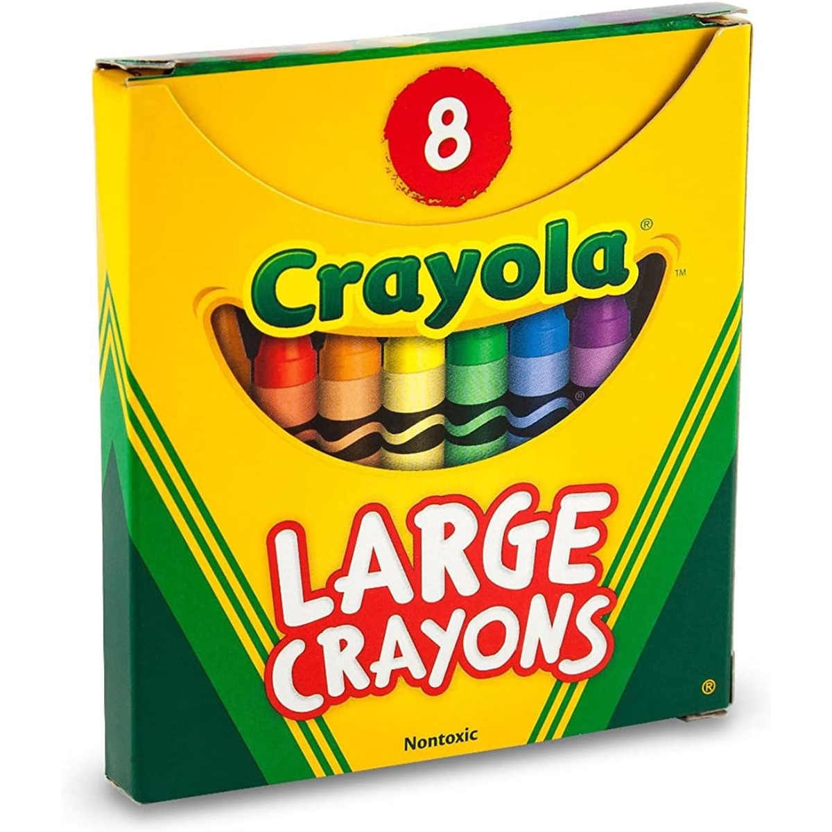 كرايولا علبة من 8 أقلام شمعية كبيرة غير سامة للجنسين، 3-4 سنوات