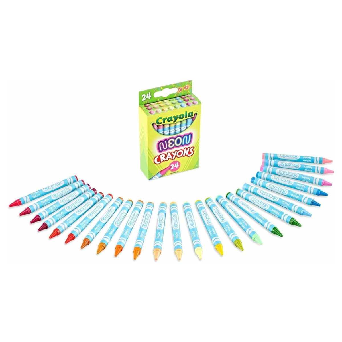 Crayola Non-Toxic Neon Crayons Unisex, 3-4 Years, Pack of 24