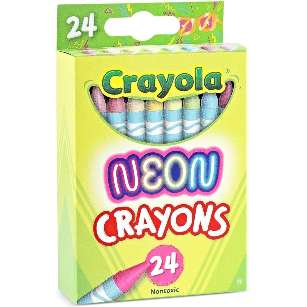 Crayola Non-Toxic Neon Crayons Unisex, 3-4 Years, Pack of 24
