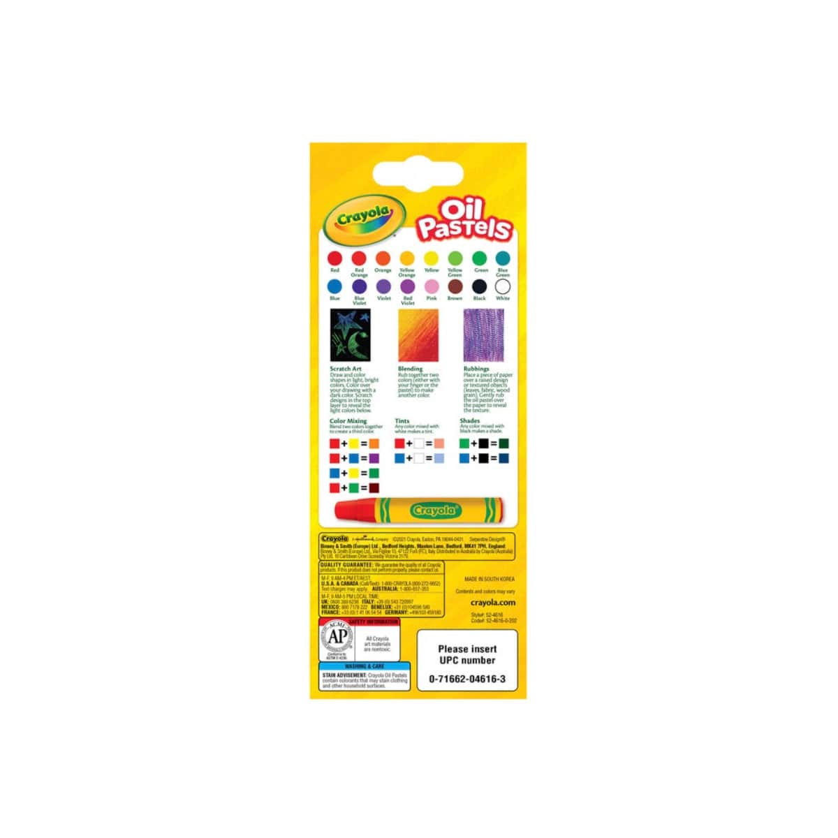 Crayola Non-Toxic Oil Pastels Unisex, 5-7 Years, Pack of 16
