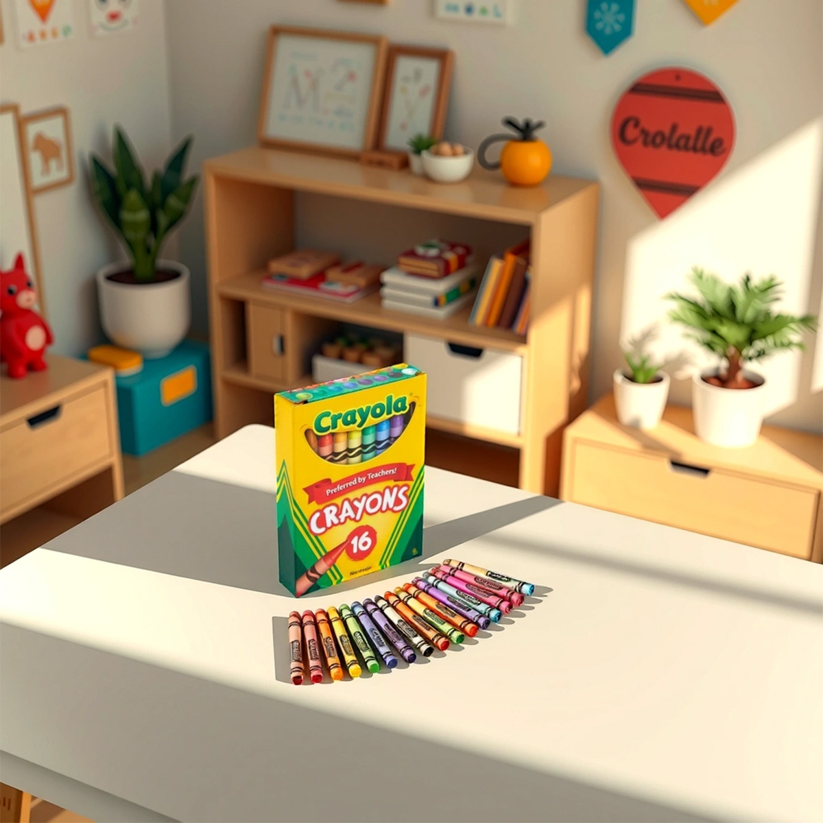 كرايولا علبة من 16 قلم شمعي غير سام قابل للتعليق للجنسين، 3-4 سنوات