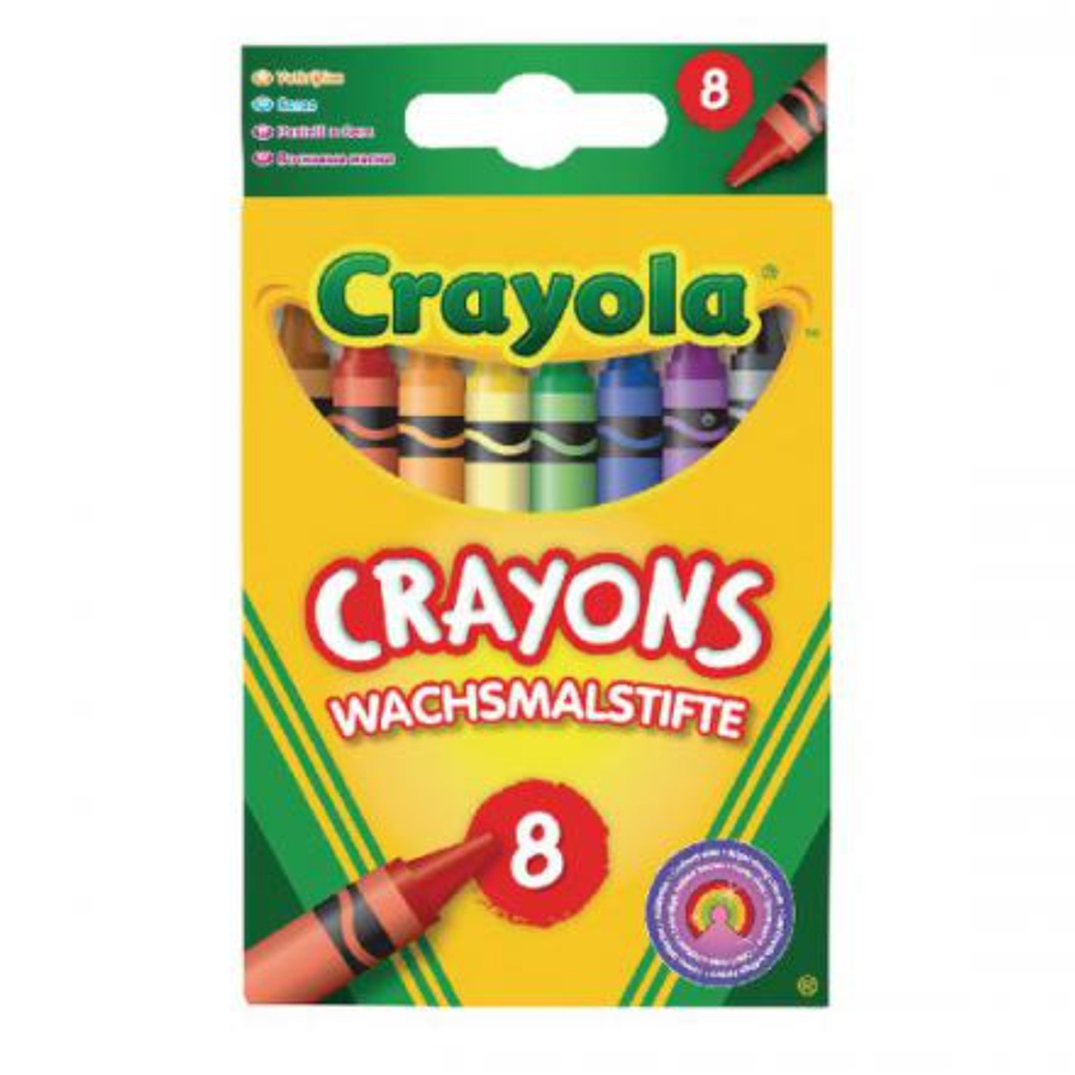 كرايولا أقلام شمعية آمنة وغير سامة قابلة للتعليق للجنسين، 3-4 سنوات، عدد 8