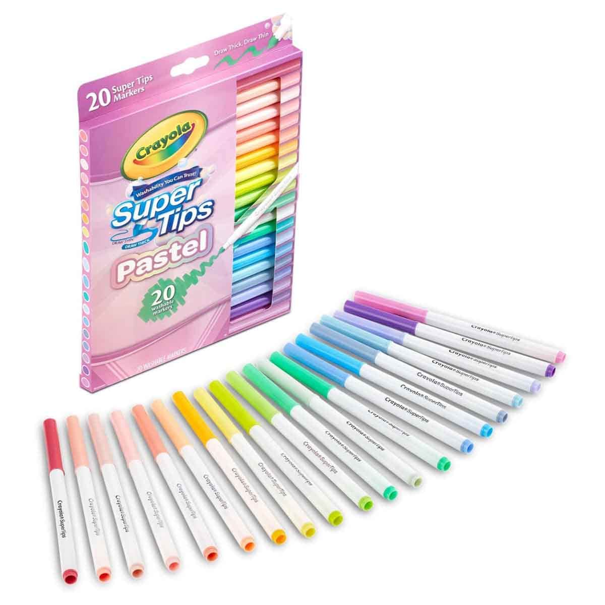 Crayola Pastel Supertip Markers Unisex, 3-4 Years, Pack of 20