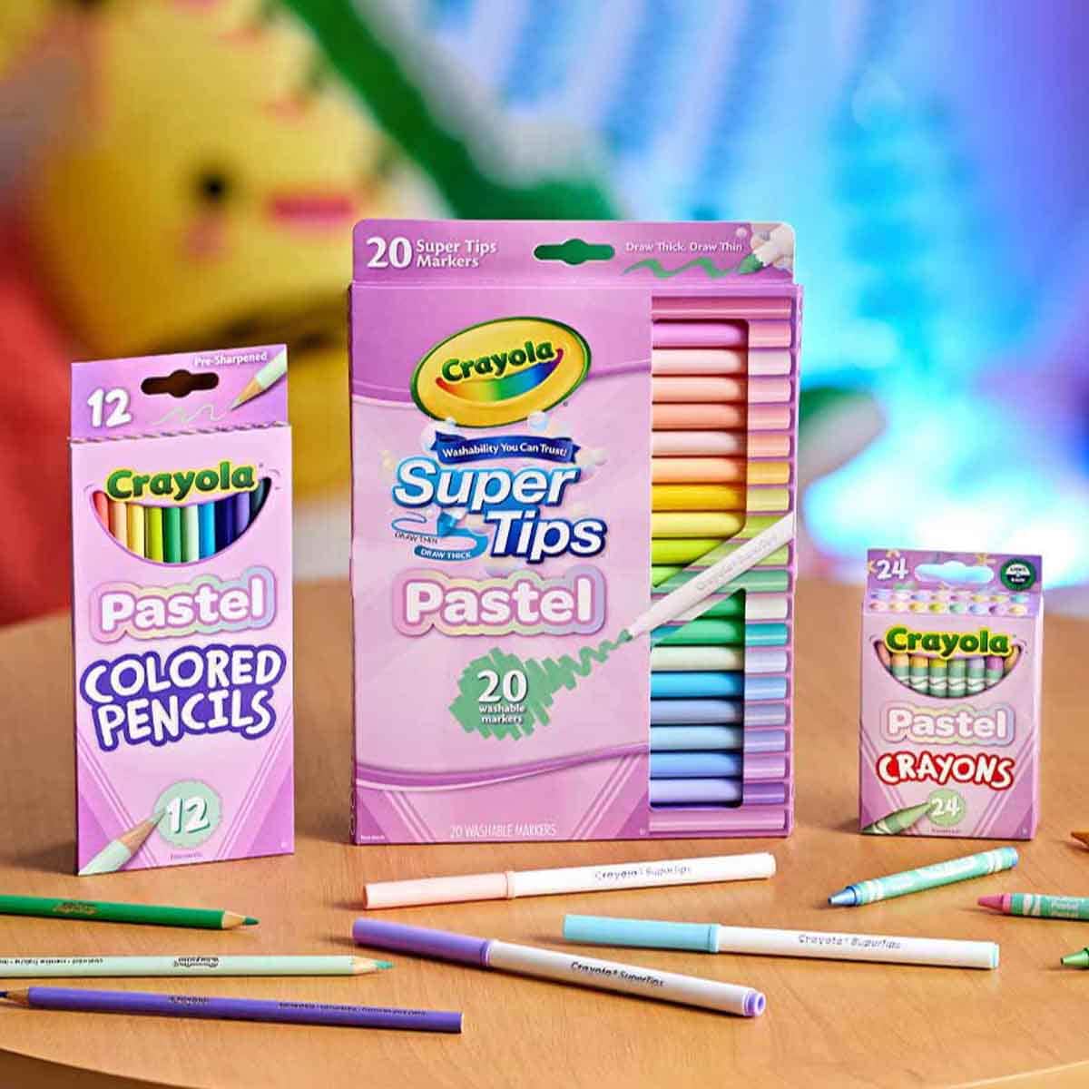 Crayola Pastel Supertip Markers Unisex, 3-4 Years, Pack of 20