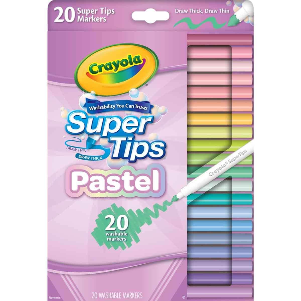 Crayola Pastel Supertip Markers Unisex, 3-4 Years, Pack of 20